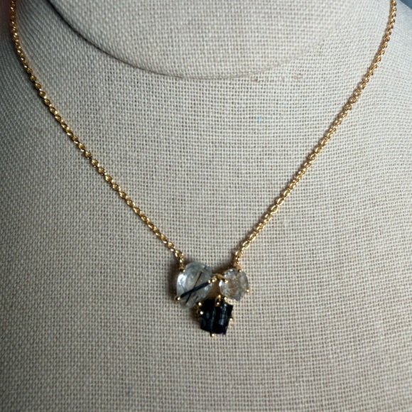 Terminated Quartz Sri Lanka, Raw Tourmaline & Herkimer Diamond Necklace - Picture 3 of 6